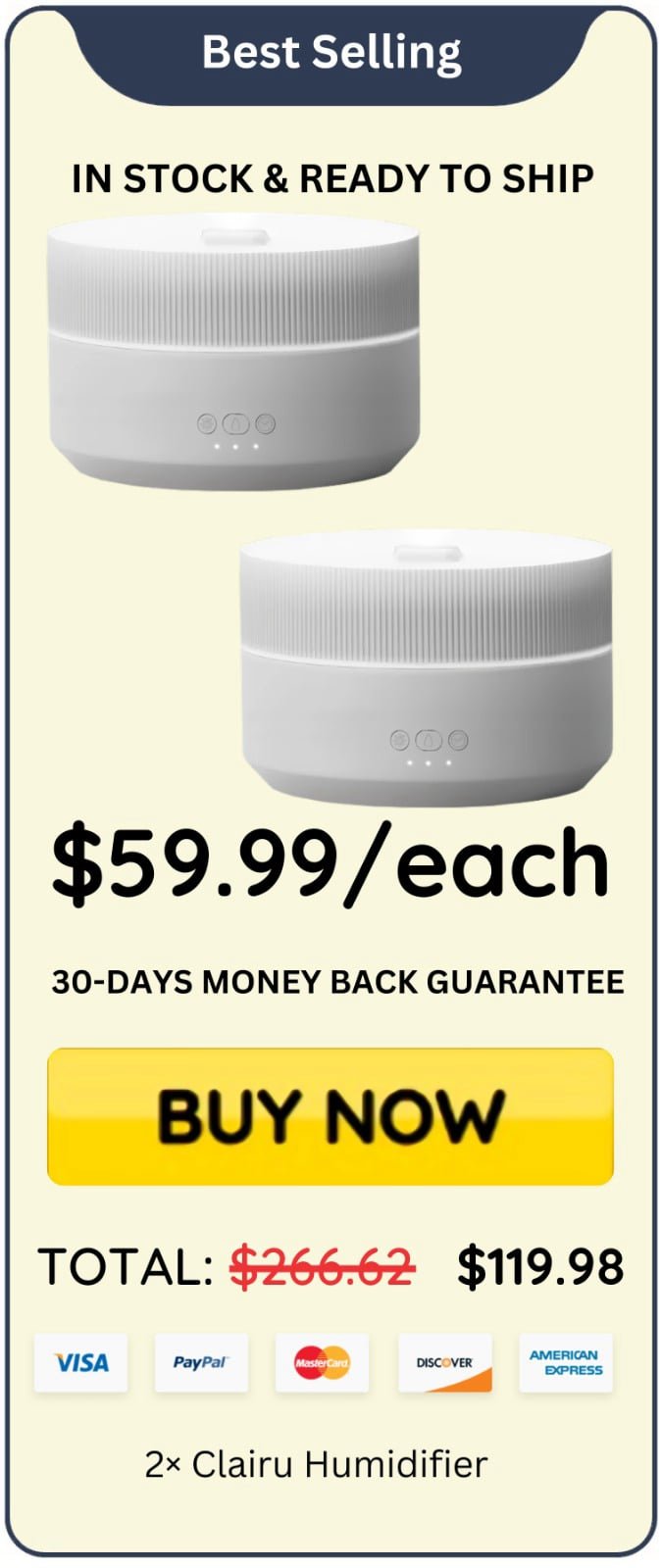 Clairu Humidifier offer price 